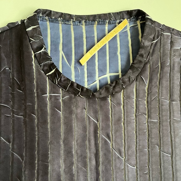 Carol Christian Poell Short Sleeve Pleated Tee Purple Men's X-Small Spring 1996 - Picture 6 of 12